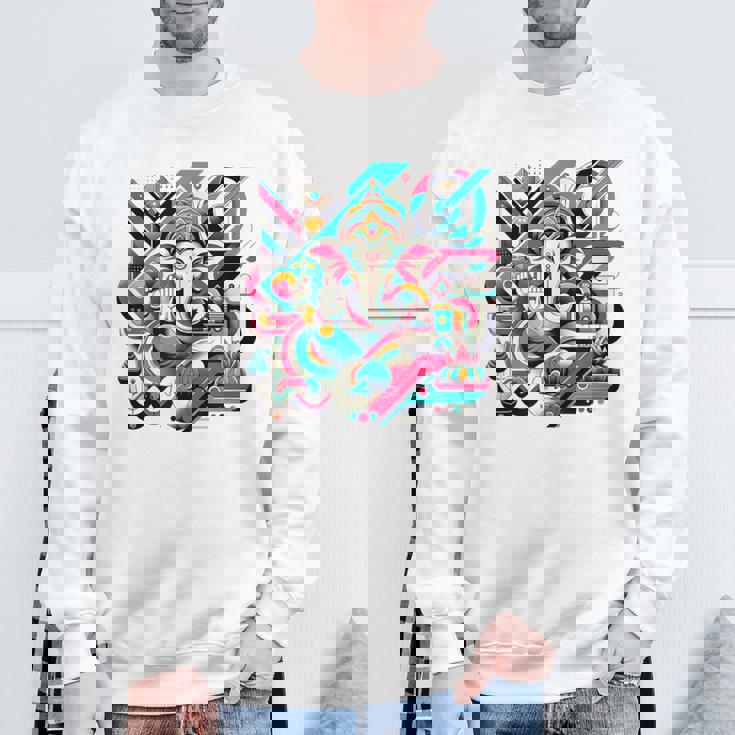 ガネーシャモダンポップ スウェットシャツ 高齢者への贈り物