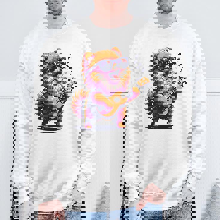 ギターを弾く犬 ポメラニアン 面白い スウェットシャツ 高齢者への贈り物