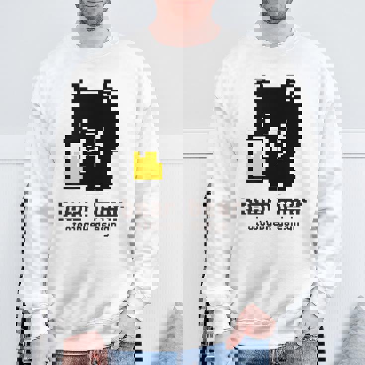 クマ ビール ドット絵 かわいい レトロ スウェットシャツ 高齢者への贈り物