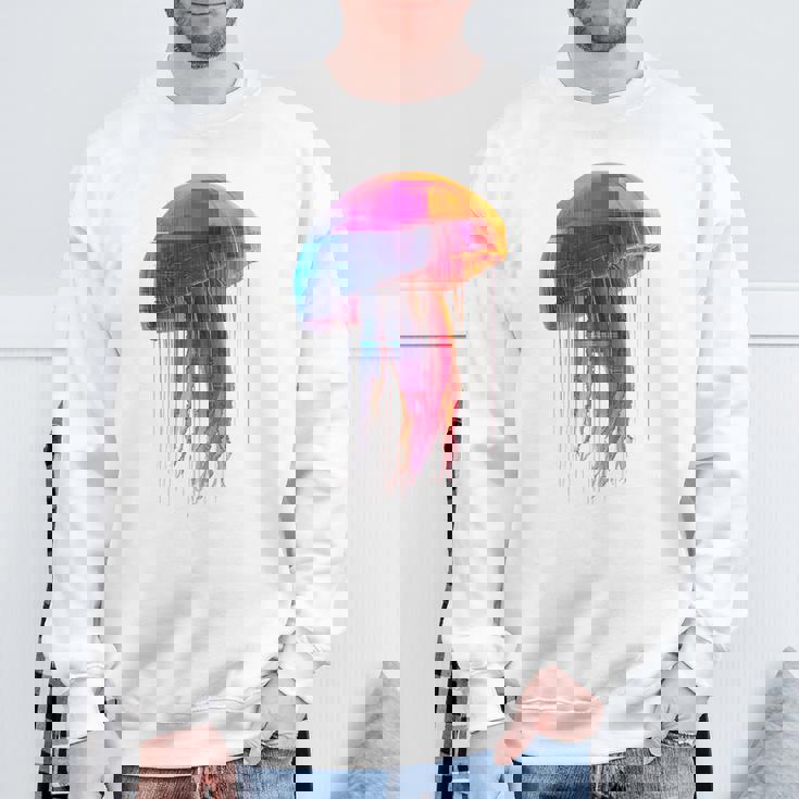 クラゲ 幾何学模様 動物 抽象 カラフル アート クラゲ スウェットシャツ 高齢者への贈り物