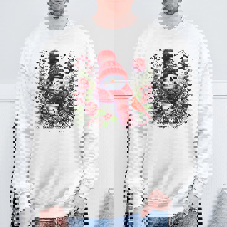 クリスマスの雪だるま スウェットシャツ 高齢者への贈り物