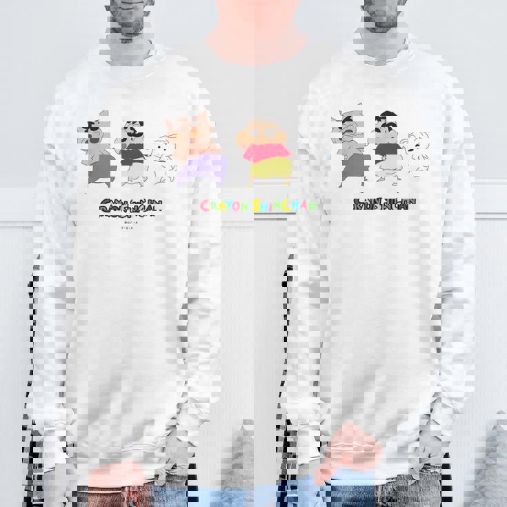 クレヨンしんちゃん 振り向き「ぶりぶり＆しんちゃん＆シロ」 スウェットシャツ 高齢者への贈り物