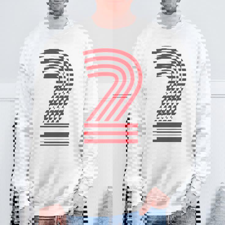 クールなレトロなレタリングジャージ、背番号2 Two Dos スウェットシャツ 高齢者への贈り物