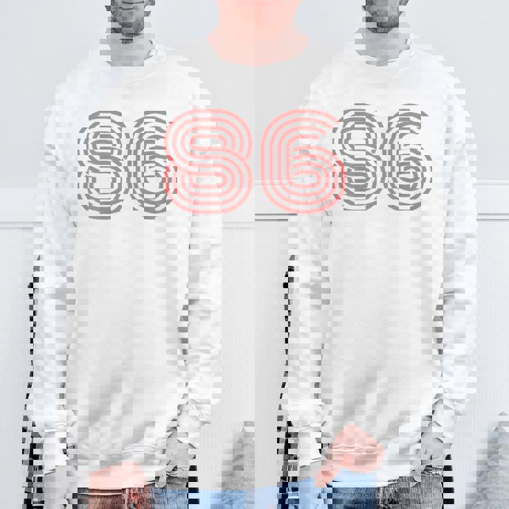 クールなレトロなレタリングジャージ、背番号86 1986 スウェットシャツ 高齢者への贈り物