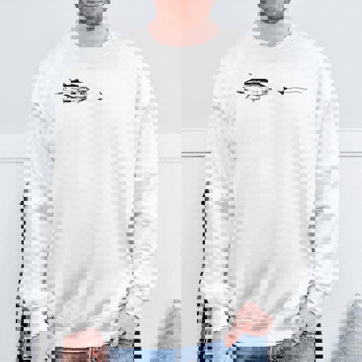 グラフィックフライフィッシングフックライン フィッシュマグロ スウェットシャツ 高齢者への贈り物