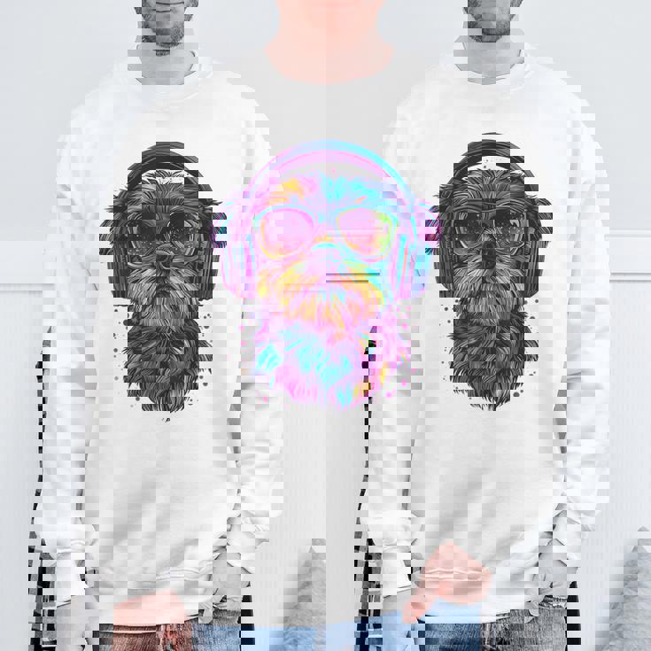 グリフォン ブリュッセロ 犬 音楽 ヘッドホン グリフォン ブリュッセル スウェットシャツ 高齢者への贈り物