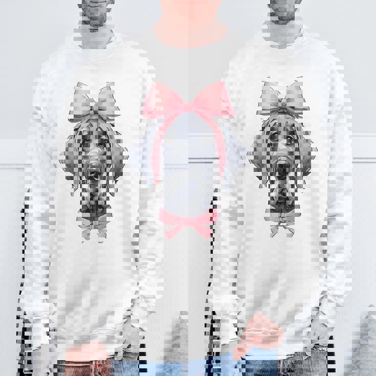 コケットボウ グレートデーン 犬 ママ ピンクリボン キュート 母の日 スウェットシャツ 高齢者への贈り物