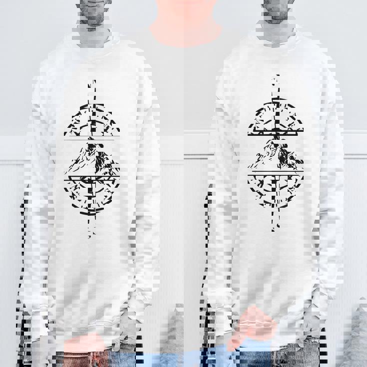 コンパス ローズ マウンテン シーン 自然 恋人 ハイキング バックパッキング スウェットシャツ 高齢者への贈り物