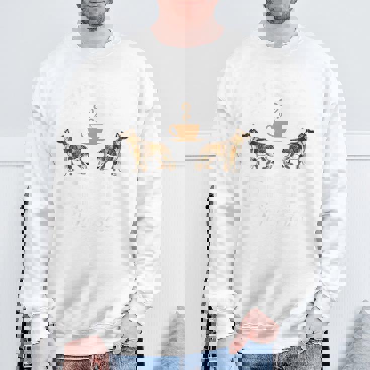 バックプリント コーヒーとジャーマン シェパード スウェットシャツ 高齢者への贈り物