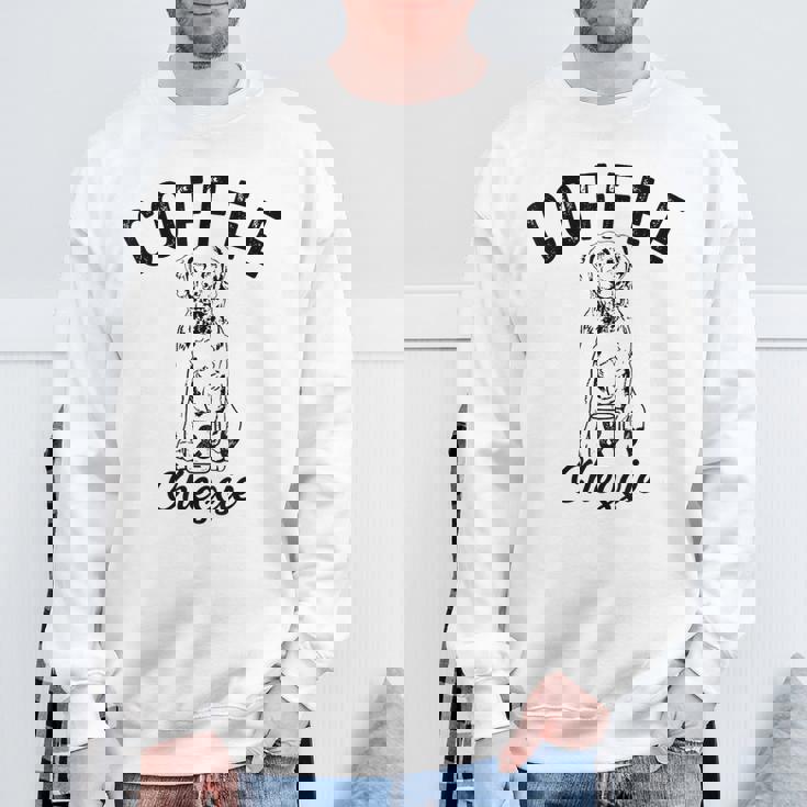 コーヒーとチェシー犬 チェサピークベイレトリーバー 子犬 スウェットシャツ 高齢者への贈り物