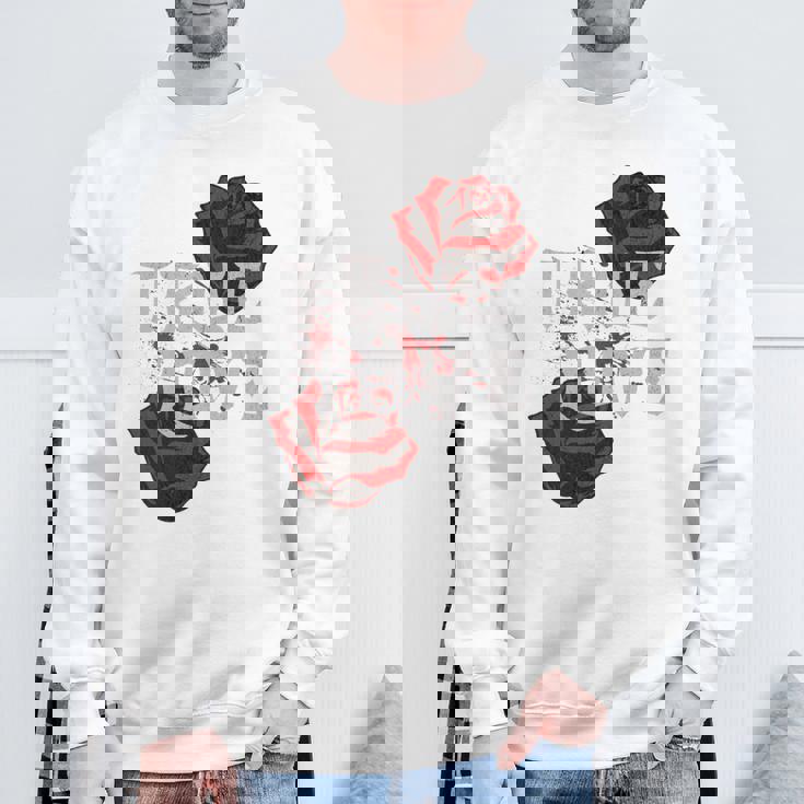 ゴシック ローズ パンク ラブ バレンタイン 学生 ロックミュージック ギグ 長袖tシャツ スウェットシャツ 高齢者への贈り物