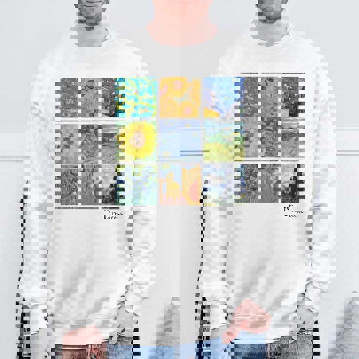 ゴッホの絵画、ひまわり、星月夜 スウェットシャツ 高齢者への贈り物