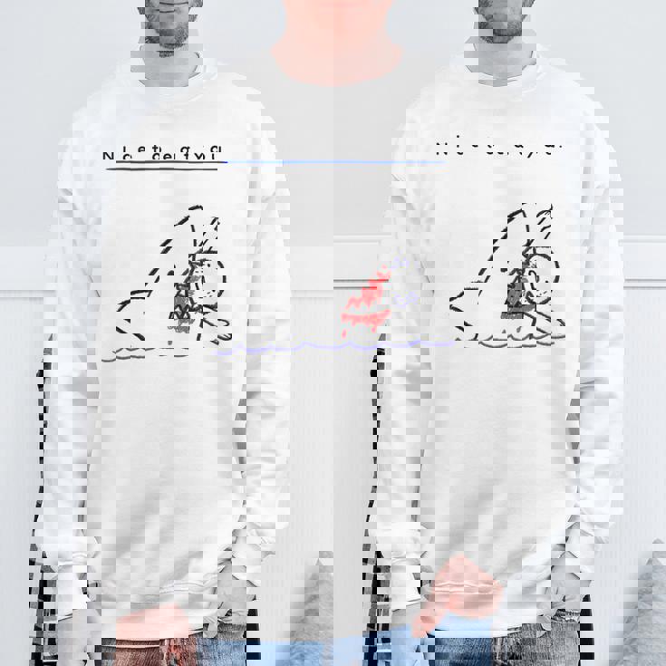 サメのことわざ ブラックユーモア Nice To Eat Yo スウェットシャツ 高齢者への贈り物