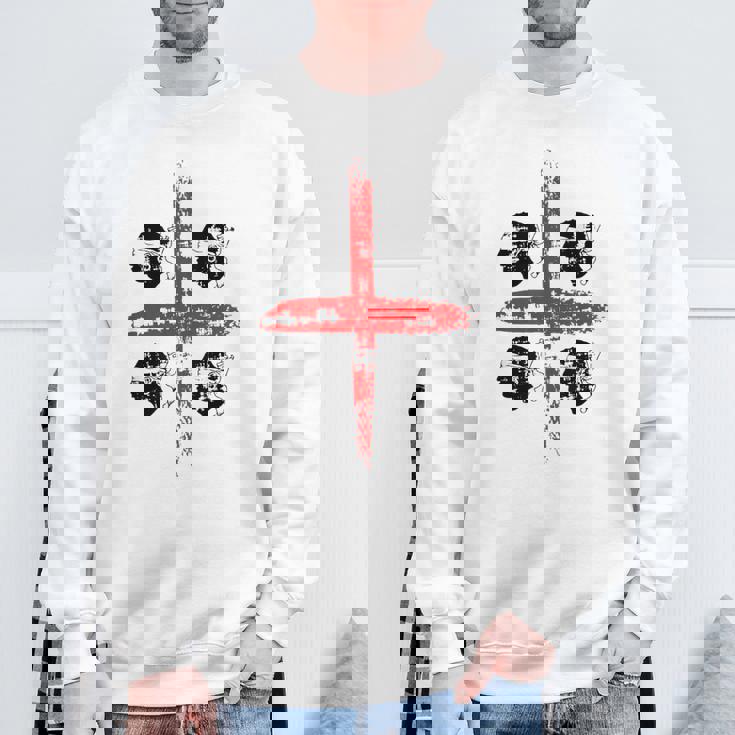 サルディニア国旗イタリア、四つのムーア国旗、グランジアート効果 スウェットシャツ 高齢者への贈り物