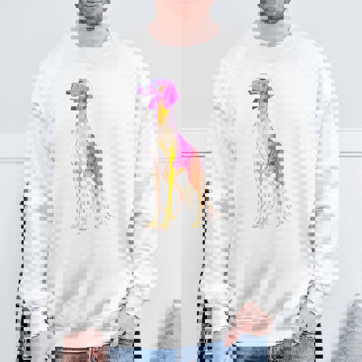 サルーキ 犬 モチーフ ペット 作品 サルーキ スウェットシャツ 高齢者への贈り物