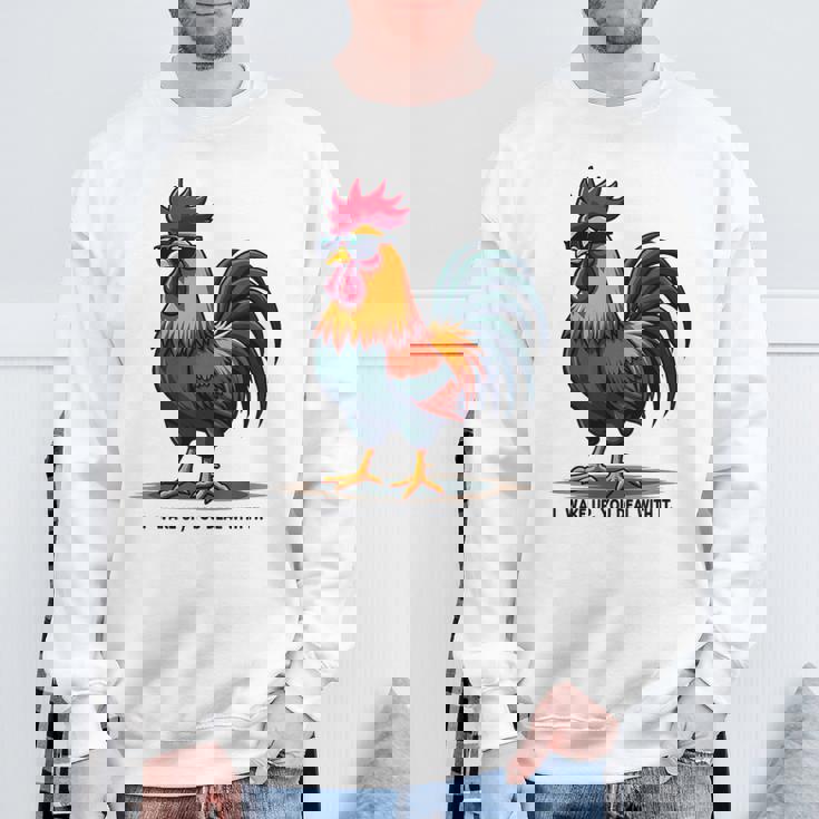 サングラスをかけた姿勢のクールな雄鶏。 スウェットシャツ 高齢者への贈り物