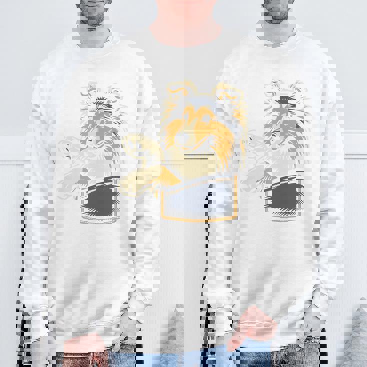 シェルティのグラフィック デザインを覗くかわいいシェットランド ・ シープドッグ 長袖tシャツ スウェットシャツ 高齢者への贈り物