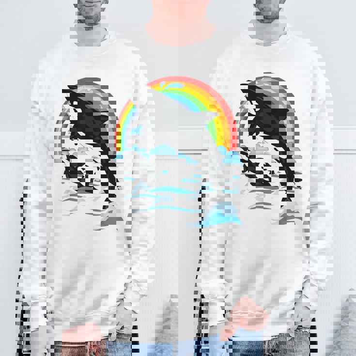 シャチ。シャチホエールウォッチング スウェットシャツ 高齢者への贈り物