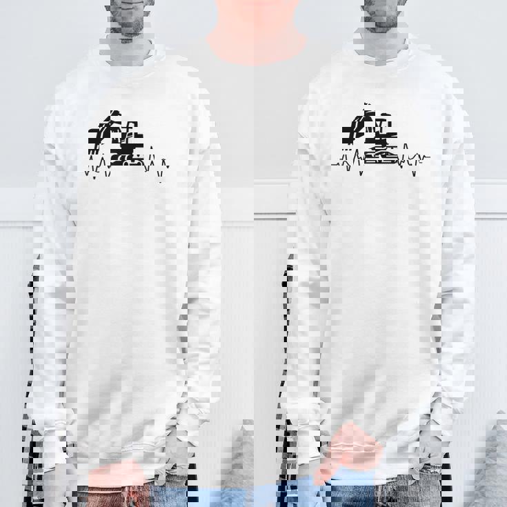 ショベル ハートビート 重機 オペレーター ハートビート スウェットシャツ 高齢者への贈り物