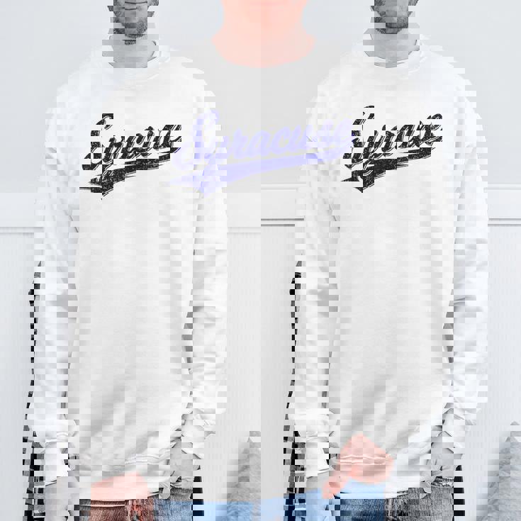 シラキュース ニューヨーク バーシティ スクリプト クラシック スポーツ ジャージスタイル スウェットシャツ 高齢者への贈り物