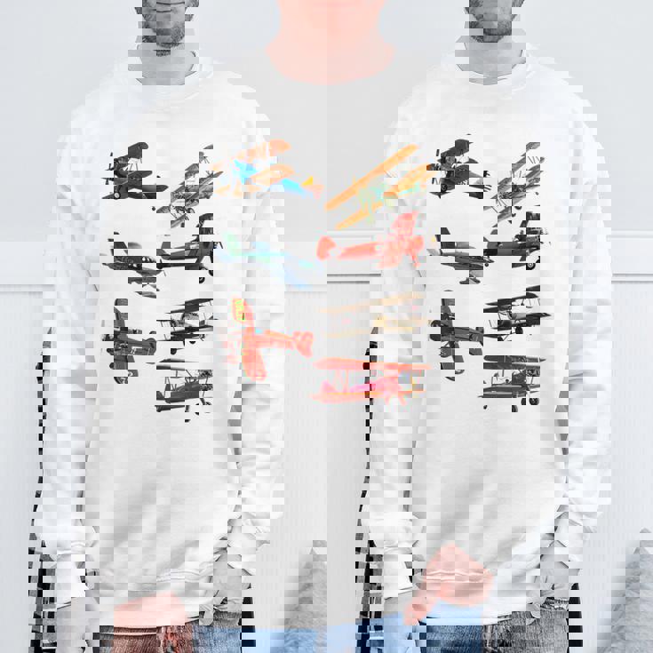 シングルエンジンプロペラ飛行機 スウェットシャツ 高齢者への贈り物