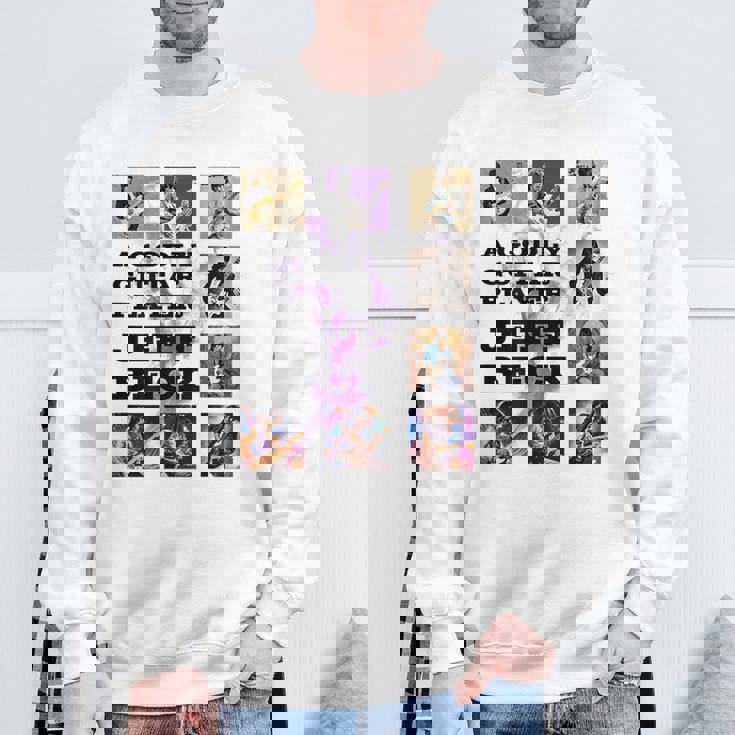 ジェフベック_005_Back Printed スウェットシャツ 高齢者への贈り物