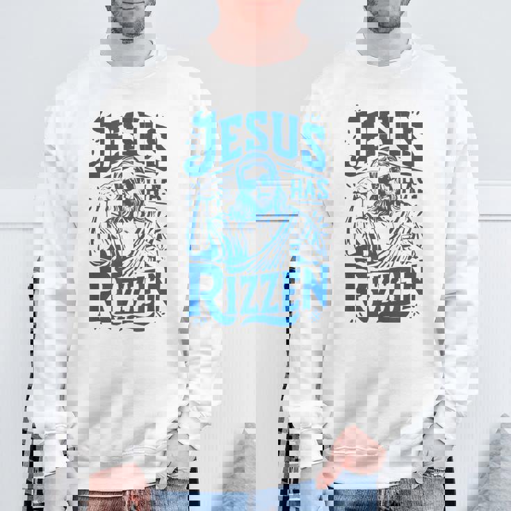 ジーザス・ハズ・リズン・ファニー・ジーザス・ミームリズ・ヤング・クリスチャン スウェットシャツ 高齢者への贈り物