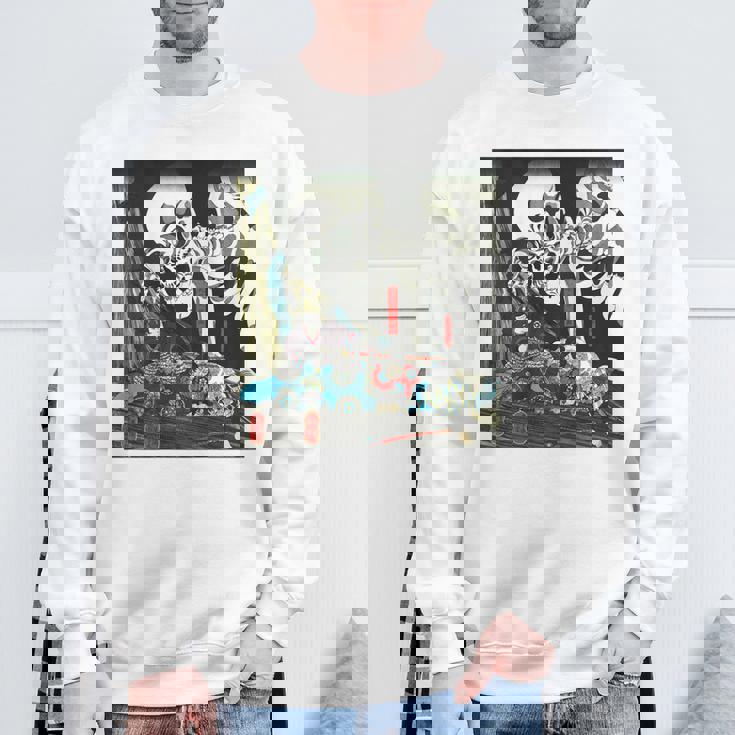 スケルトン 妖怪 歌川 国芳 日本美術 ハロウィン 相馬の古内裏 善知安方忠義伝 バックプリント スウェットシャツ 高齢者への贈り物