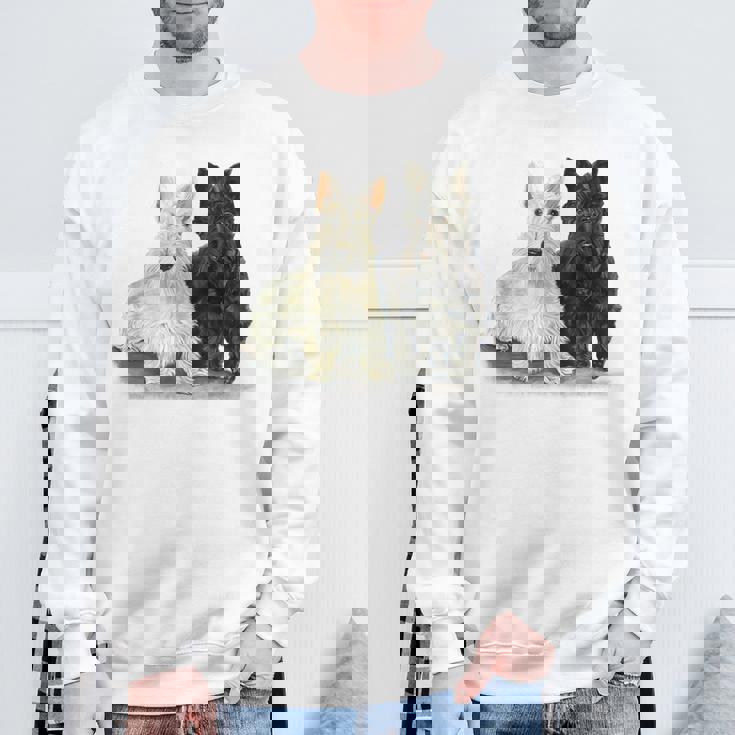 スコティッシュテリア犬の所有者ペット所有者アートデザイン スウェットシャツ 高齢者への贈り物