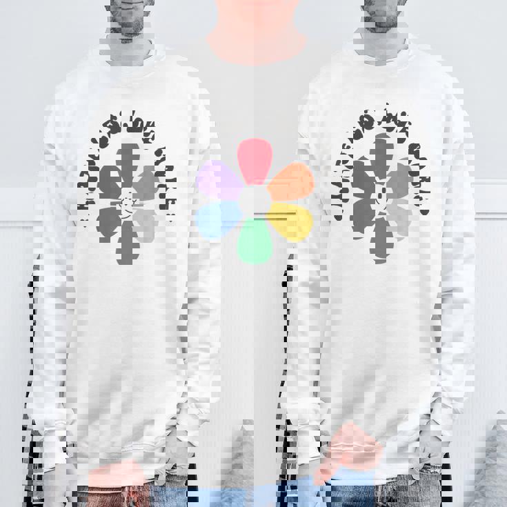 スマイル レインボー ハッピーフェイス 花 Lgbt ゲイ レズビアン プライド 月 スウェットシャツ 高齢者への贈り物