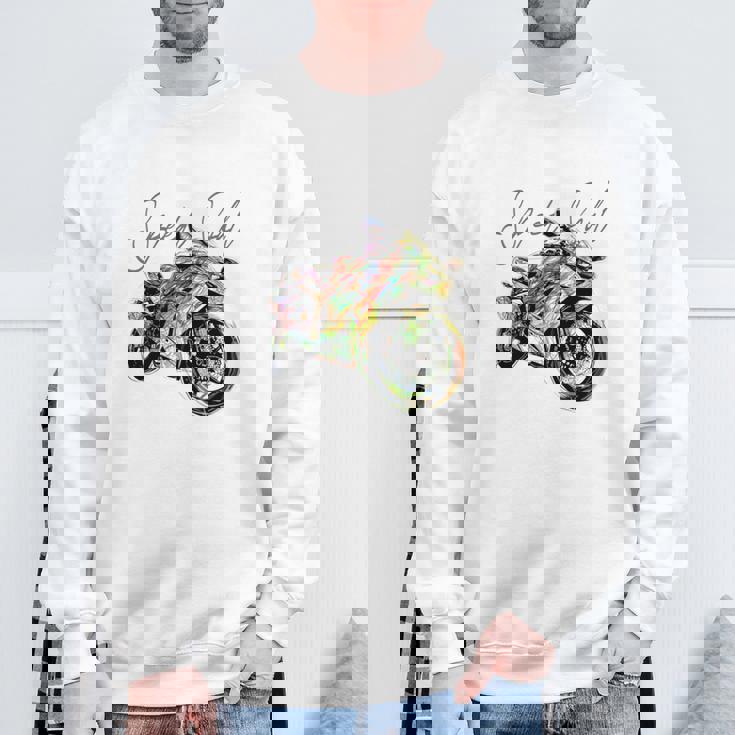 スーパースポーツ バイク レーシング バイク レーシング バックプリント バイク 長袖tシャツ スウェットシャツ 高齢者への贈り物