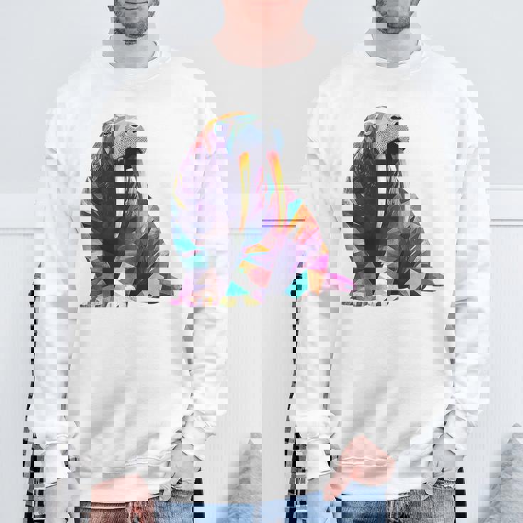 セイウチ 動物 モチーフ 作品 セイウチ スウェットシャツ 高齢者への贈り物