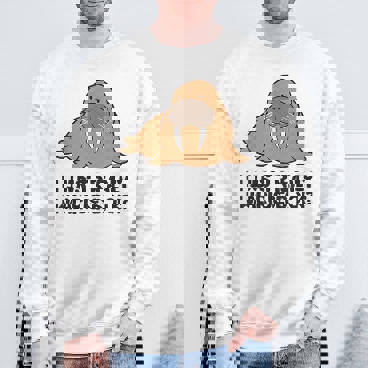 セイウチが本当に好きだよ、いいね？面白いセイウチ スウェットシャツ 高齢者への贈り物