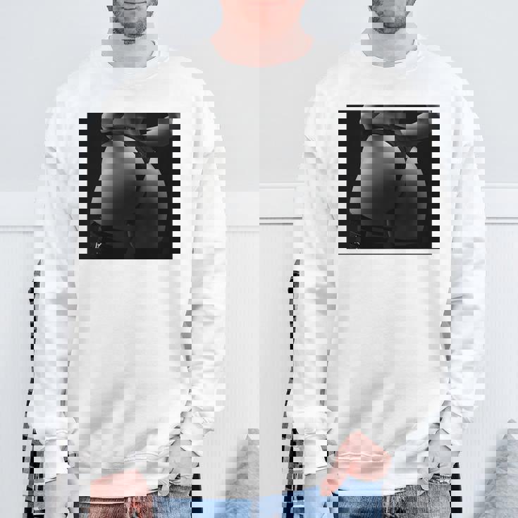 セクシー ブラック ホワイト 写真 美しいお尻 Tバック 長袖tシャツ スウェットシャツ 高齢者への贈り物