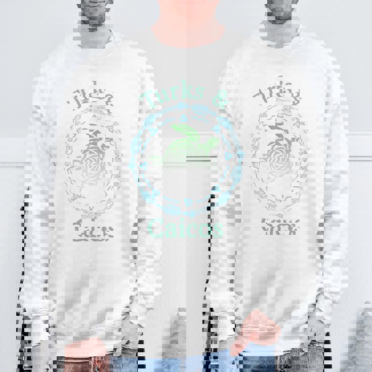 タークス・カイコス島 シャツ ヴィンテージ トライバル カメ 長袖tシャツ スウェットシャツ 高齢者への贈り物