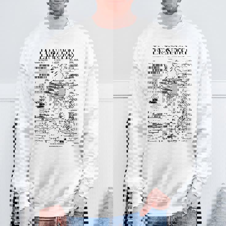 チェンバロ奏者 ヴィンテージ 特許 鍵盤 楽器 長袖tシャツ スウェットシャツ 高齢者への贈り物