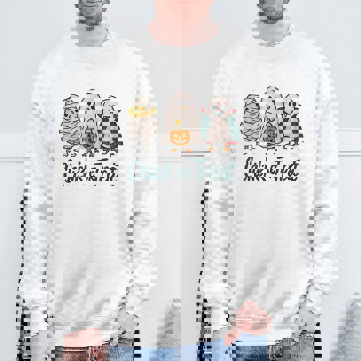 チックオアトリートハロウィンかわいいゴーストヴァンパイア スウェットシャツ 高齢者への贈り物