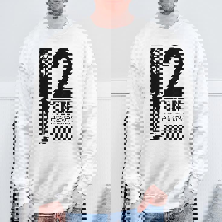 ツートーンスカ音楽チェッカーボード スウェットシャツ 高齢者への贈り物