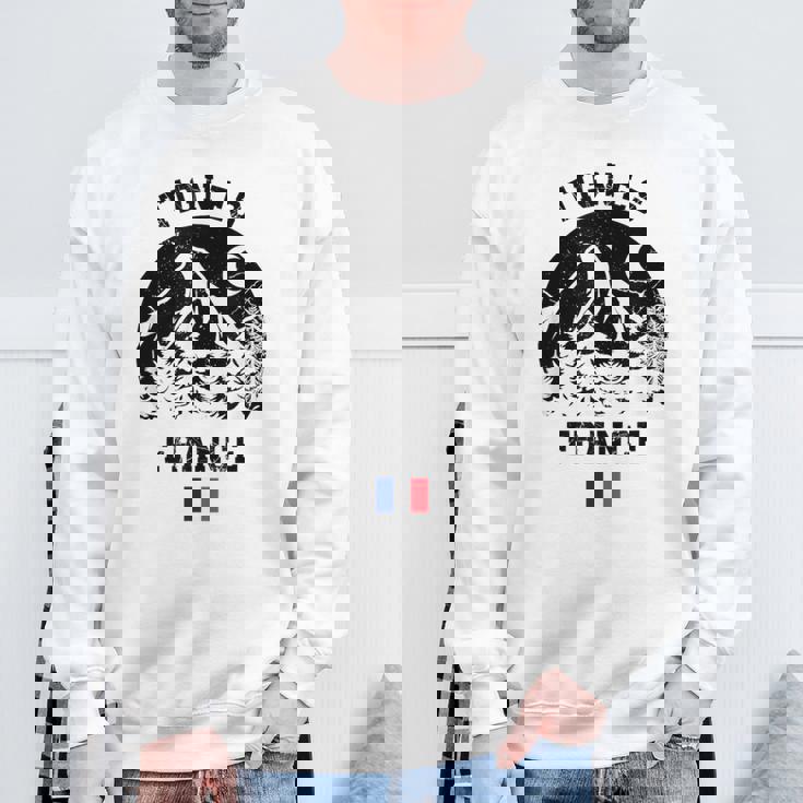 ティニュ フランス アルプス スキー場 アルペンスキー フランス国旗 スウェットシャツ 高齢者への贈り物