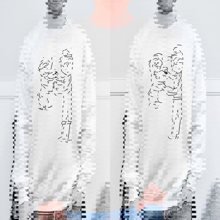 デコピンと大谷さん 手を繋ぐ スウェットシャツ 高齢者への贈り物