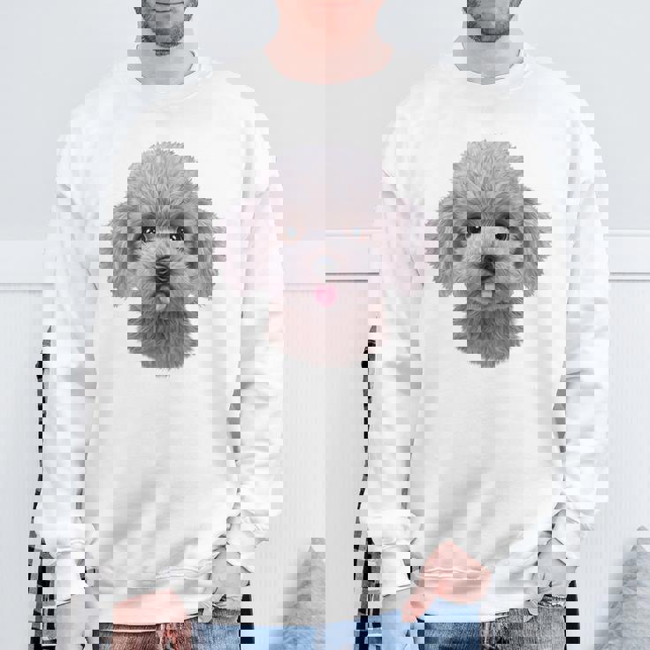 ホワイト トイプードル 犬 いぬ 顔 スウェットシャツ 高齢者への贈り物