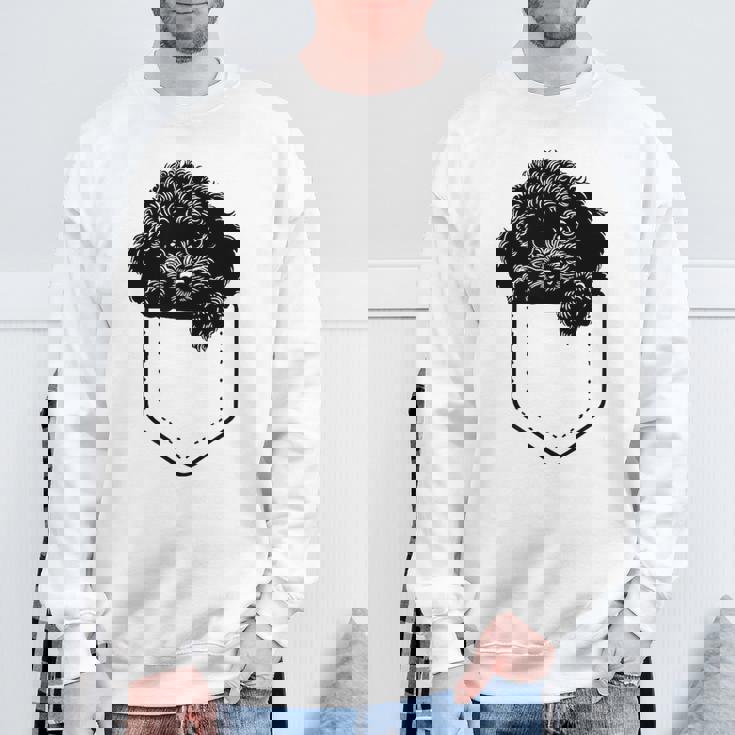 トイプードルのポケット スウェットシャツ 高齢者への贈り物