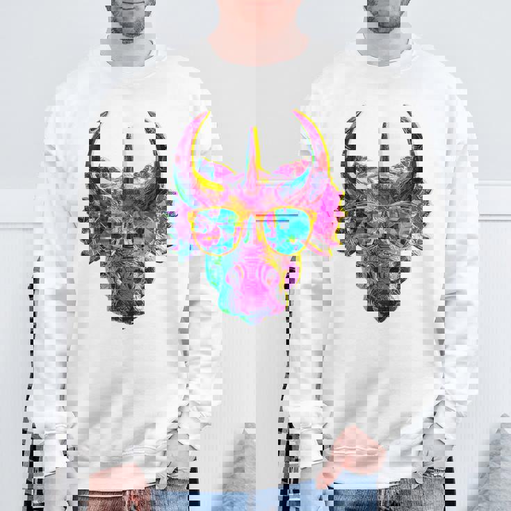 トリケラトプス 恐竜 グラフィック サングラス アートワーク トリケラトプス スウェットシャツ 高齢者への贈り物