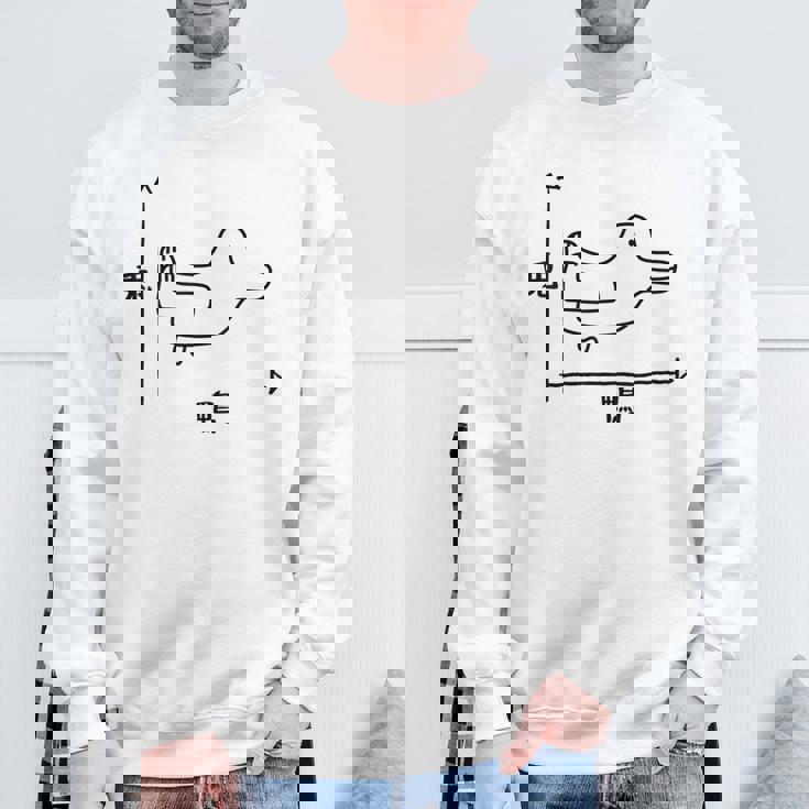 トリックアート うさぎとカモ 兎と鴨 おもしろデザイン だまし絵 兎 鴨 グラフ スウェットシャツ 高齢者への贈り物