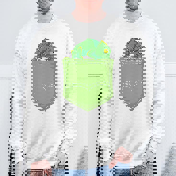 トロピカル アニマル トカゲ 爬虫類ラバー ポケット カメレオン スウェットシャツ 高齢者への贈り物