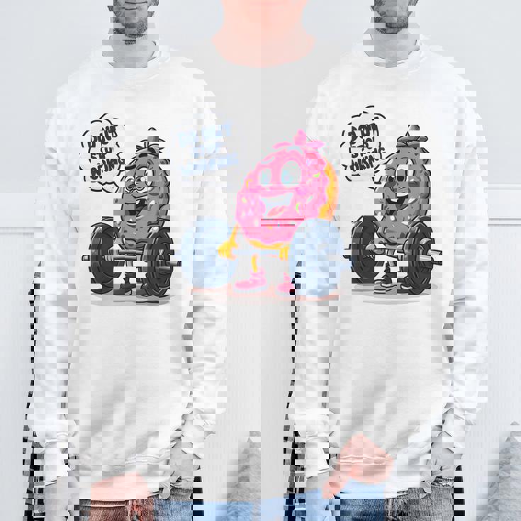 ドーナツストップワーキング ドーナツ ジム ワークアウト ウェイトリフティング 面白い スウェットシャツ 高齢者への贈り物