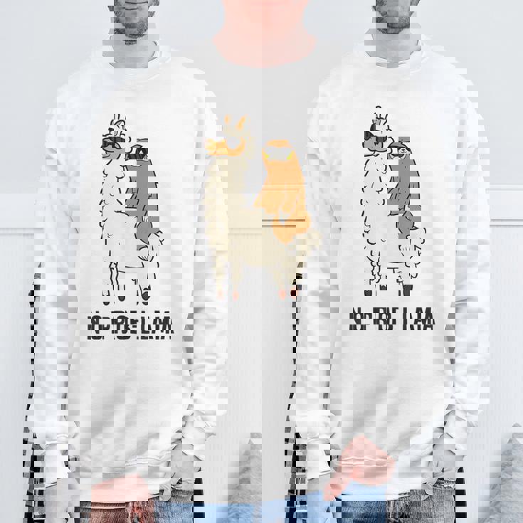 ナマケモノ乗り ラマ ノープルーラマ ラマ スウェットシャツ 高齢者への贈り物