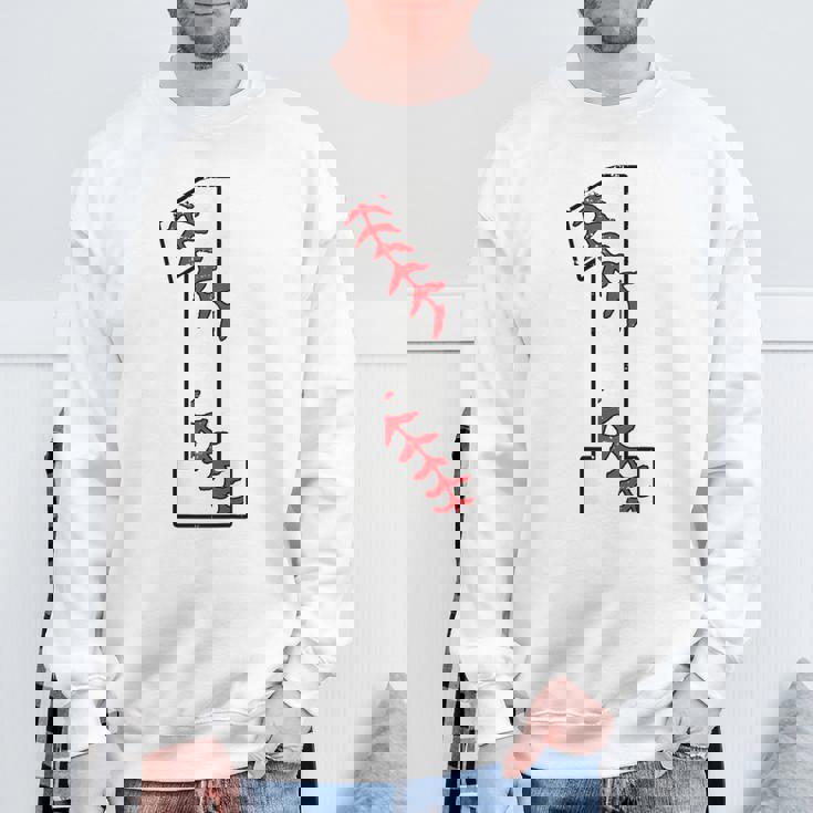 ナンバー1 ベースボールジャージー ナンバー1 背面にプリント スウェットシャツ 高齢者への贈り物