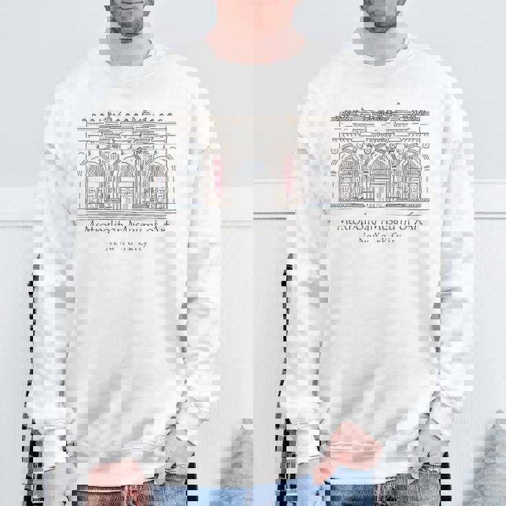 ニューヨーク、メトロポリタン美術館、アメリカ、手描き スウェットシャツ 高齢者への贈り物