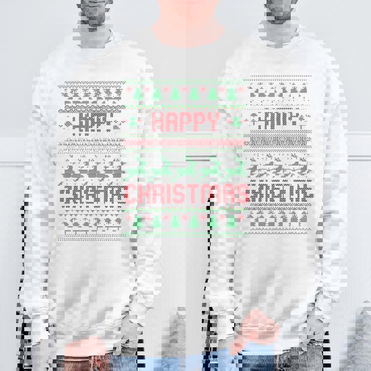 ハッピークリスマス、アグリークリスマス スウェットシャツ 高齢者への贈り物
